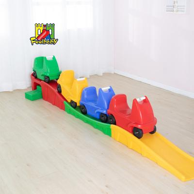 China Hot Sale Kindergarten Plastic Children Slide Car Scooter Toy Baby Pulley Track Toy Balance Slide Children's Three-Decker Roller Coaster for sale