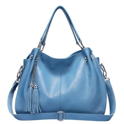 China 2021fashion Women Fashion Tassel Handbag All-match Handle Shoulder Lady Hobo Genuine Leather Single Top Bag for sale