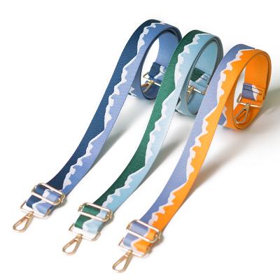 China Wholesale Fashionable 3.8cm Fabric Wave Bag Straps Adjustable Replacement Shoulder Bag Strap for sale