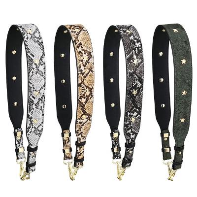 China Fashionable Wholesale Stud Leather Handbag Straps Adjustable PU Bag Shoulder Strap Replacement Leather Strap for sale