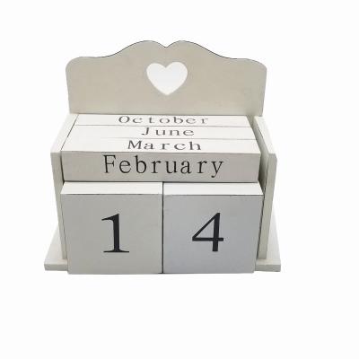 China Europe Month Date Display Interior Ministry Calendar Wooden Decoration Luxury Perpetual Calendar for sale