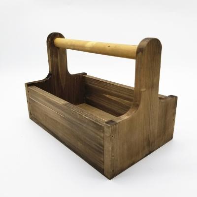 China Sustainable Natural Material Hand Hanging Garden Wooden Basket Storage Box for sale