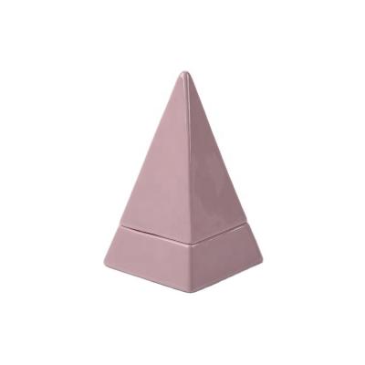 China Creative Gift Nordic Fashionable Luxury Woman Wedding Pyramid Shape Ring Stand Design Jewelry Box Trinket Ring Storage White Tray for sale