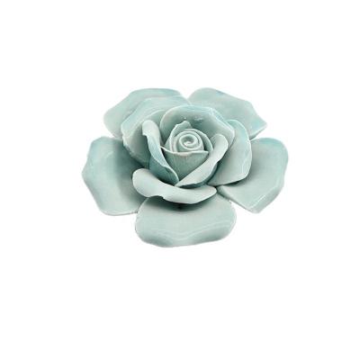 China Art Decor Factory Direct Handmade 3d Shiny Pink Peony Flower Porcelain Ceramic Flower for Gift and Decoration for sale