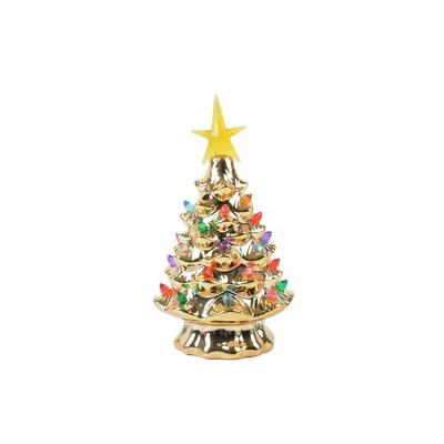 China Luxury Ceramic Christmas Tree Christmas Tree Ornament Led Indoor Christmas Tree Wedding Decoration Light With Decoration Christmas Product for sale