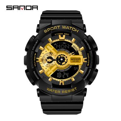 China Water Resistant SANDA 3110 Brand Military Army Sport Water Resistant Show Outdoor HR Men Watches Digital for sale