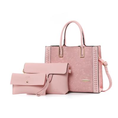 China Fashion ZR95Z Guangzhou New Arrived Handbags Market Wholesale Women 3 In 1 Set PU Leather Handbags Set for sale