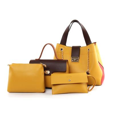 China Fashion ZR22 2021 New Arrive Good Quality PU Leather 4 In 1 Handbags Set For Women for sale