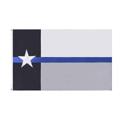 China Texas Thin Blue Line Automotive Flag Texas Police Flag with Embroidered Star and Stitched Stripes Tough Blue Texas Flag for sale