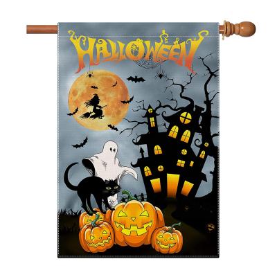 China Insurance Inch Double Sided Welcome Flag For Outdoor Farm , Happy Ghost Lacvcalu Halloween House Flag for sale