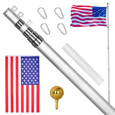 China Hanging Outdoor Flag Poles Stand Up 25FT Base Aluminum 30FT Telescopic Flagpole For Flags for sale