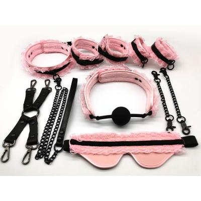 China Sex Bondage Pu Leather Bondage Kit Fetish BDSM Adult Game Slaves Bondage Gear Sex Toys Gay Couples SM for sale