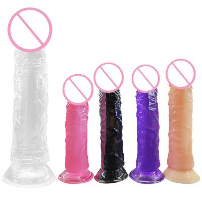 China High Flexibility Crystal Strong Suction Cup Different Realistic Inch Dildos For Women for sale