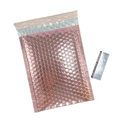 China Low MOQ Bubble Poly Customized Color And Size Packaging Bags Rose Gold Bubble Mailer For Store for sale