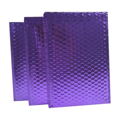 China shoes & apparel custom design padded envelopes bubble mailing bags metallic red purple bubble mailers for sale