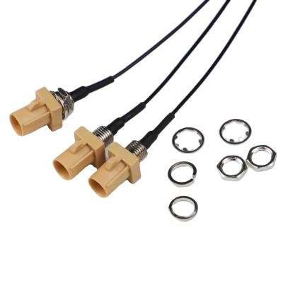 China Brass / Plastic Fakra Male To Fakra Male To Cable Assembly RG178/RG1.37/RG1.13/RG0.81 For Wireless Signal Cable for sale