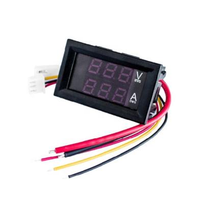 China DC 0-100V 10A Digital Dual Module Red LED Blue LED Voltmeter Ammeter Display Voltage Detector 0.28