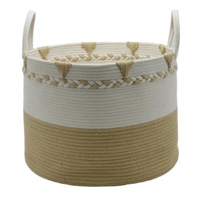 China Sustainable Genuine Cardboard Customized Color Storage Baskets Folding Cotton Rope for sale