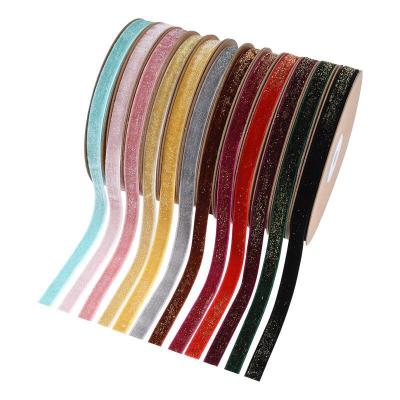 China Art Velvet Belt Nylon Shinny Art Wrapping Gift Christmas Decoration Ribbon for sale