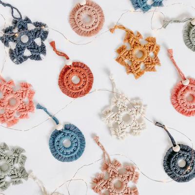 China The Other Home Christmas Gift Circle Hand - Woven Macrame Snowflake Wall Hanging Ornament for sale