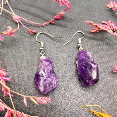 China Other Natural Amethyst Ear Drop Earrings For Women European Hot Selling Bohemian 2022amazon The New And American Style for sale