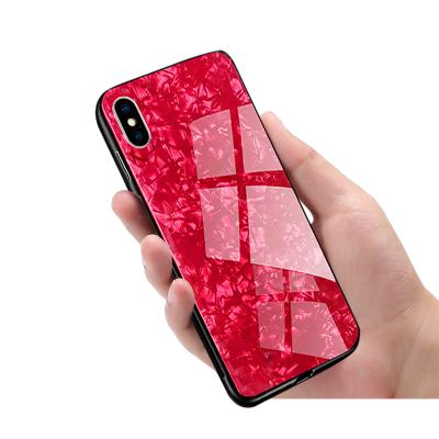 China Coloful 3D Tempered Glass TPU Case Cell Phone Case Red Blue Cover For iphone 7 6 X plus XS max for sale