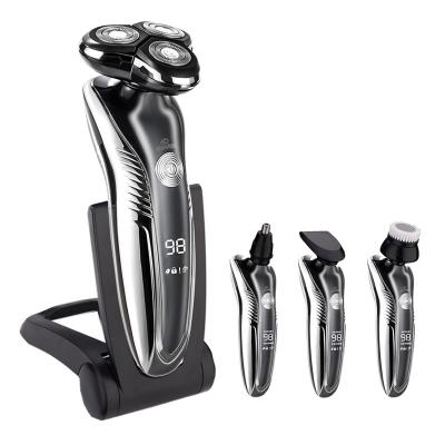 China Triple 4 Blade Digital Electric Shaver Razor In 1 Rechargeable Electric Shaver Electric Razor Men for sale