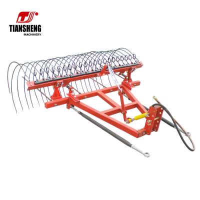 China Cultivate TIANSHENG wheel rake tractor implement hot selling pasture hay rake mach for sale