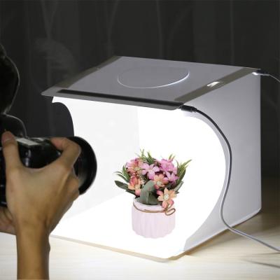 China 24cm x 23cm x 22cm Flexible Mini Studio Box 2 LED Panels Portable Folding Photo Lighting Shooting Tent Box for sale