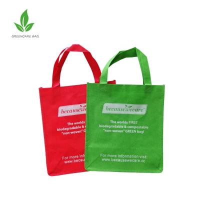 China Wholesale handled accept custom printed compostable PLA certified nonwoven eco shopping bag for sale