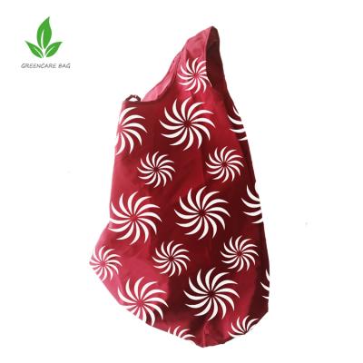 China Reclycled Rpet Folding Shopping Bag Polyester RPET Pocket Waterproof Foldable Shopping Bag for sale