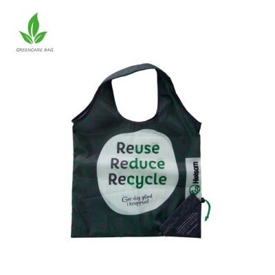 China Factory Directly Reclycled Eco 100% Recycled Custom RPET 190T 210D Folding Shopping Bag for sale