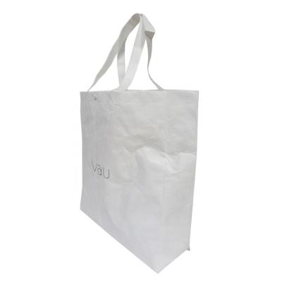 China Sustainable Promotion Eco Tote Shopping Bag Print White Dupont Tyvek Tote Handle Accept Customized Paper Logo silkscreen printing methods for sale