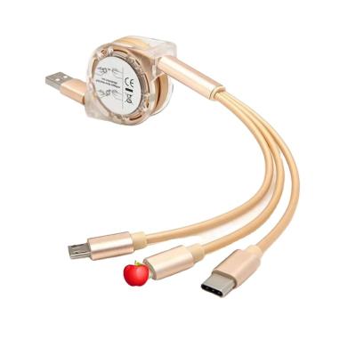 China Multifunctional MP3/MP4 Player Mobile Phone Charger Cable 3 In 1 Usb Cable Usb Charging Cable for sale