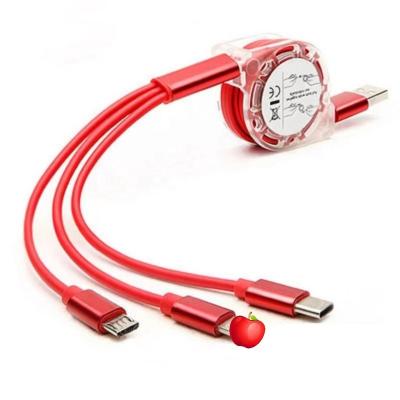 China Multifunctional MP3/MP4 Player Mobile Phone Charger Cable 3 In 1 Usb Cable Usb Charging Cable for sale