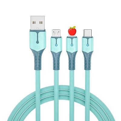 China Fast Charging Ignition MP3/MP4 Player 3 Mobile Phone Cable USB Charger In 1 Mobile Data Cable for sale