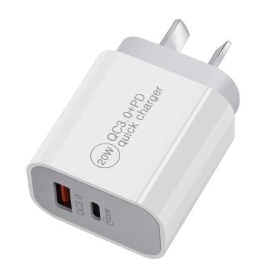 China 18w Wall Fast Charger 5V 1A 2A Portable Dual USB Mobile Phone/Adapter 25w QC 3.0 PD Single Charger Ipad/Camera/PDA/MP3 20W USB-C For Mobile Phone for sale