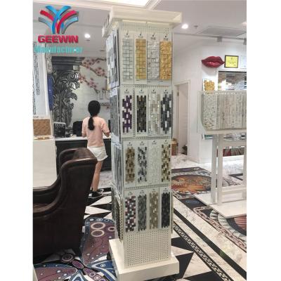 China Eco-friendly Ceramic Granite Stone Tile Rotating Metal Mosaic Tile Display Stand for sale