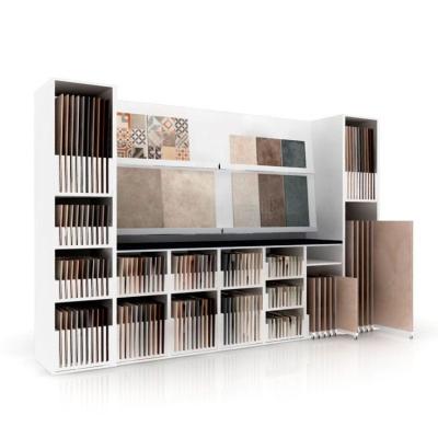 China Durable Tile Stone Display Rack Plates Color Mosaic Quartz Tiles Display Stand For 6 X 24 Wood Looks for sale