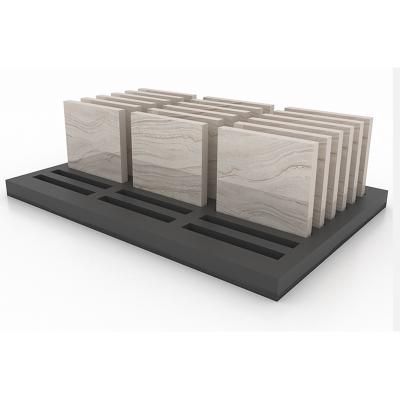 China Portable MDF Ceramic Tile Countertop Quartz Wood Tabletop Display Racks, Rock Tile Rack Exhibiton Mosaic Display Stand for sale