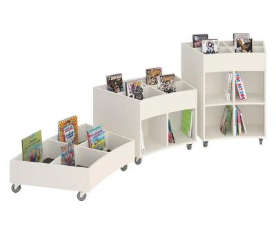 China Fine Hot Sale Commercial Library Furniture Bookstore Mobile Storage Work Trolley With Wheels for sale