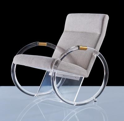 China Beautiful acrylic leisure rocker chairs with lovely cushion for sale