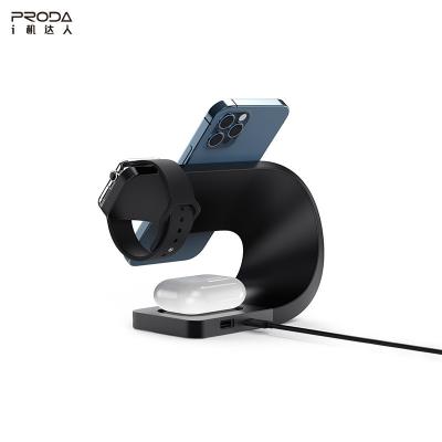 China Wireless Charging Frame PRODA Azeada 4 in 1 Magnetic Absorption Holder 15W Wireless Wired Fast Charging Holder for Apple Products Support 4 Devices for sale