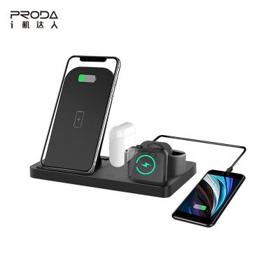 China PRODA Wireless Charging Stand 85 180 Degree Folding 4 in 1 Quick Charging Bracket 15W Wireless Charger Bracket QC Stand Phone Case Within 8mm for sale