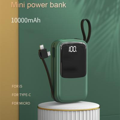 China Power Charging Azeada Sailing Big LED Digital Display Series 5V 2A Mini Power Bank Built-in Cable Hang Rope 4 Output and 2 Input Ports for sale