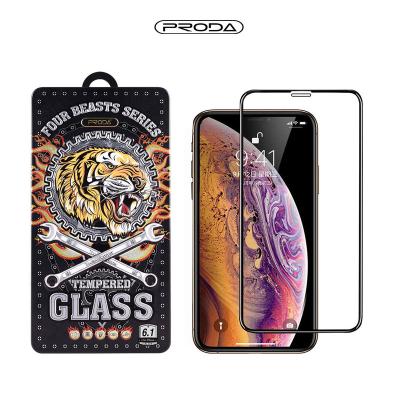 China PRODA/AZEADA Four 9H Mobile 3D Anti-fingerprint Beasts Series Tempered Glass For iPhone 12 X Xs 6 7 8 Max Plus Screen Protector for sale