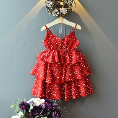 China Girls Polka Dot Dress 2020 Summer Dress Baby Breathable Foreign Chiffon Layered Dress New for sale