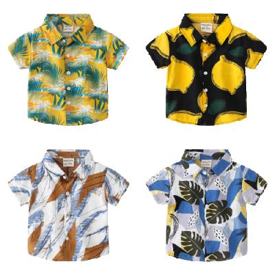 China Breathable Kids Short Hawaii Korean Casual Flower Boys 2021 Sleeve Edition Beach Baby Top Shirt for sale