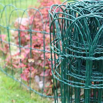 China Easily Assembled Garden Border Fence Green PVC Coated Small Path Garden Fence For European for sale