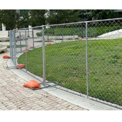 China 6*10ft Portable Construction Site Chain Link Barrier Easily Assembled Temporary Panels Outdoor Fence Barrier for sale